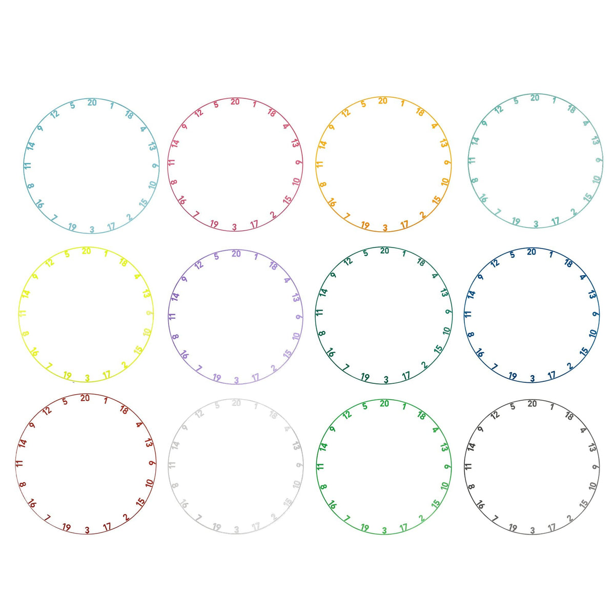 Precise 180 Number Ring - One-Piece - Colours