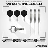 Red Dragon Gian van Veen Switch Darts - Steel Tip - 90% Tungsten - Diamond 21g