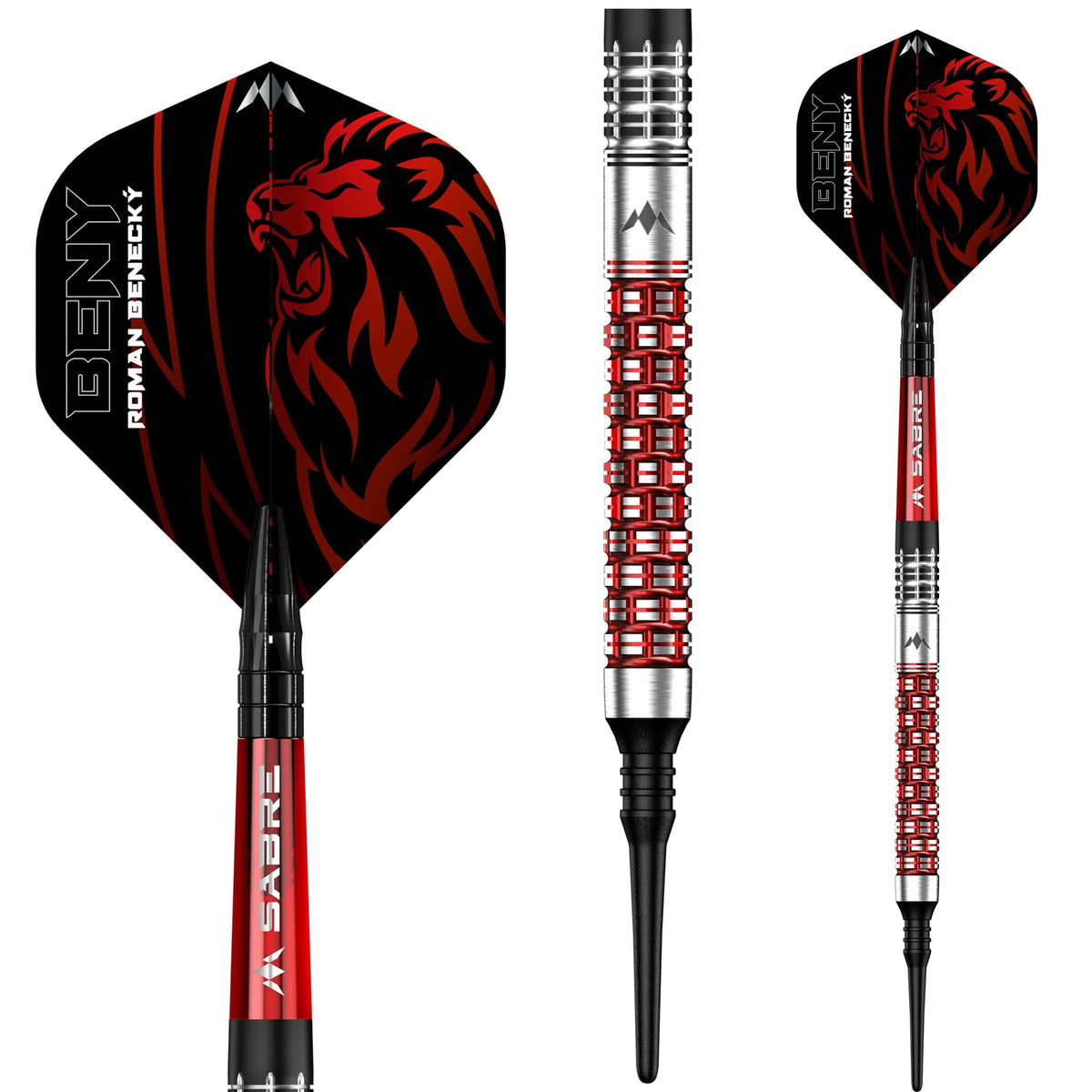 *Mission Roman Benecky Darts - Soft Tip - Black & Red - 18g 18g