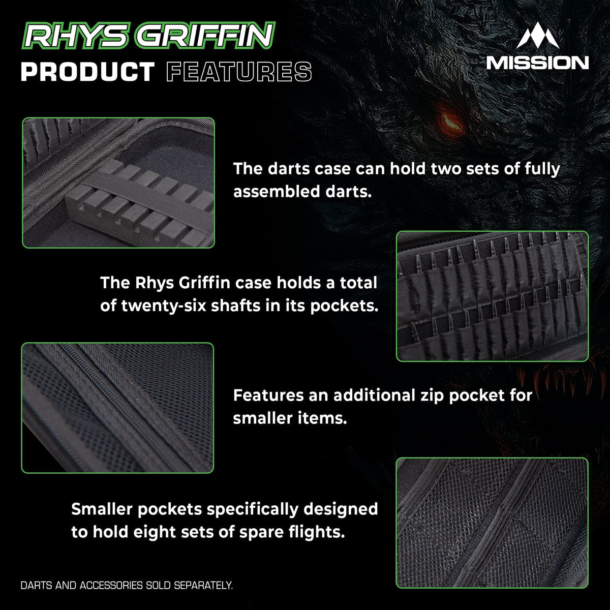 Mission Darts Players- EVA Dart Case - Rhys Griffin
