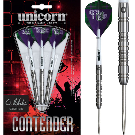 Unicorn Contender Darts - Steel Tip - 95% Tungsten - Greg Ritchie 23g