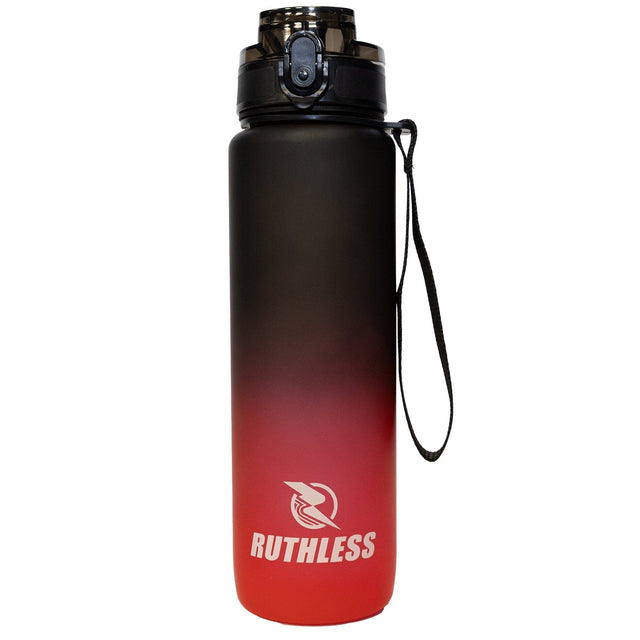 Ruthless Sports Bottle - 1000ml - BPA Free - Black & Red