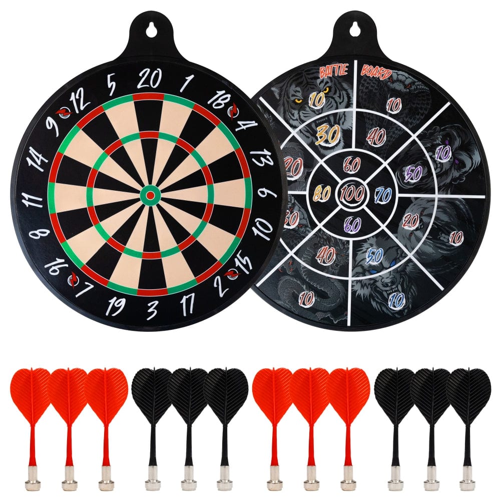 Ruthless Battle Board - Family Dartboard Game inc. 2 sets of darts - Two Sided - Magnetic & Paper