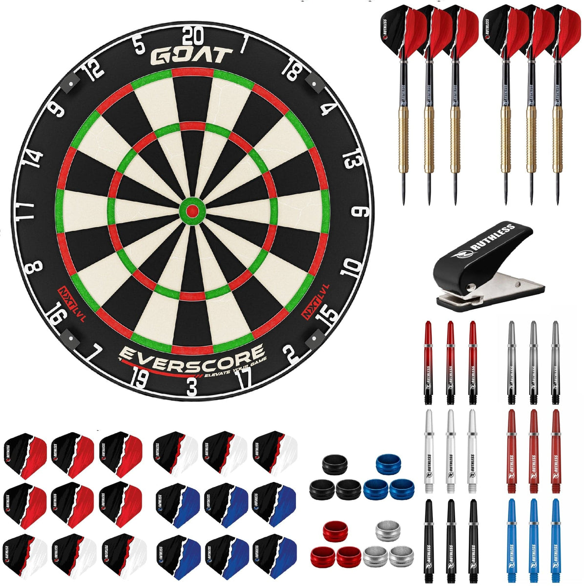 Goat Everscore Dartboard Starter Set - Dartboard, Darts & Accessories