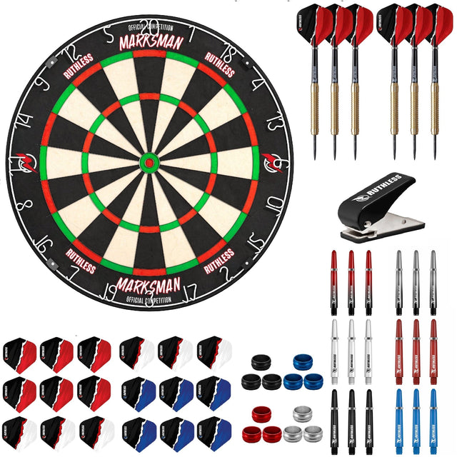 Ruthless Marksman Dartboard Starter Set - Dartboard, Darts & Accessories