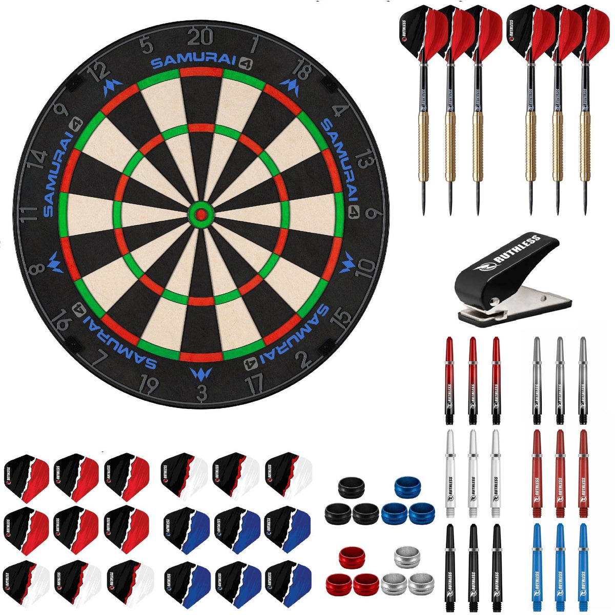 Mission Samurai 4 Graphite Dartboard Starter Set - Dart Board, Darts & Accessories