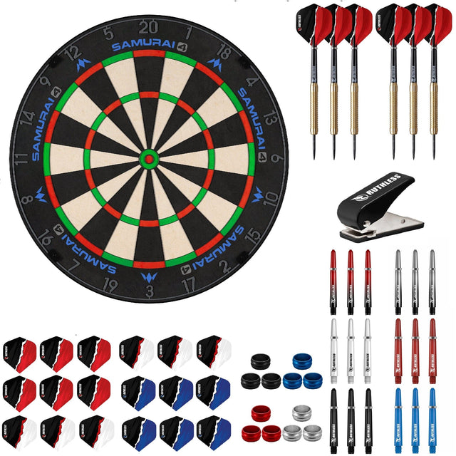 Mission Samurai 4 Graphite Dartboard Starter Set - Dart Board, Darts & Accessories
