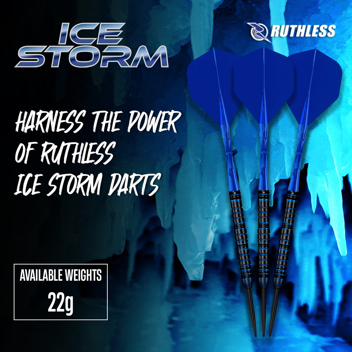 Ruthless Icestorm Darts - Steel Tip - 90% Tungsten 22g
