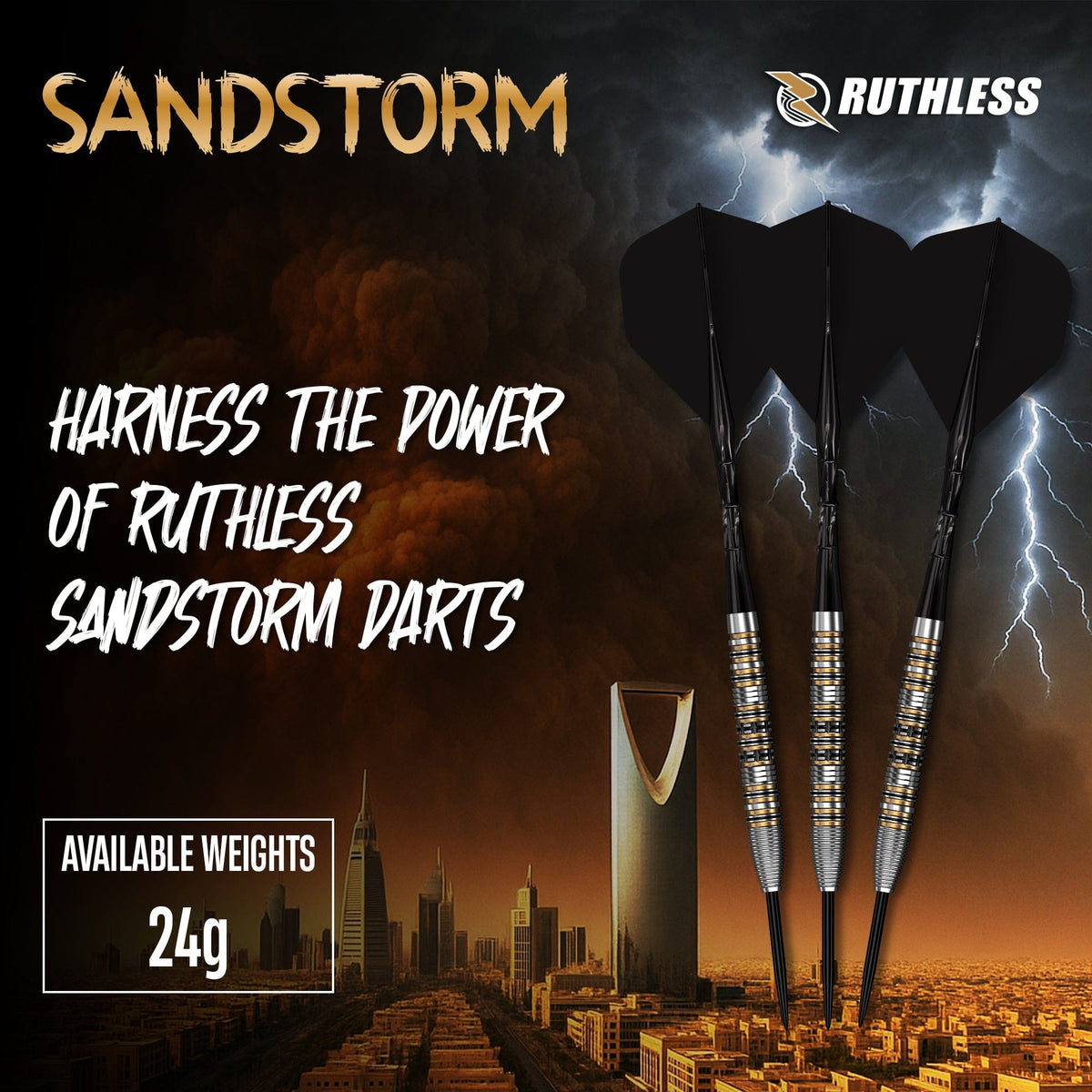 Ruthless Sandstorm Darts - Steel Tip - 90% Tungsten 24g