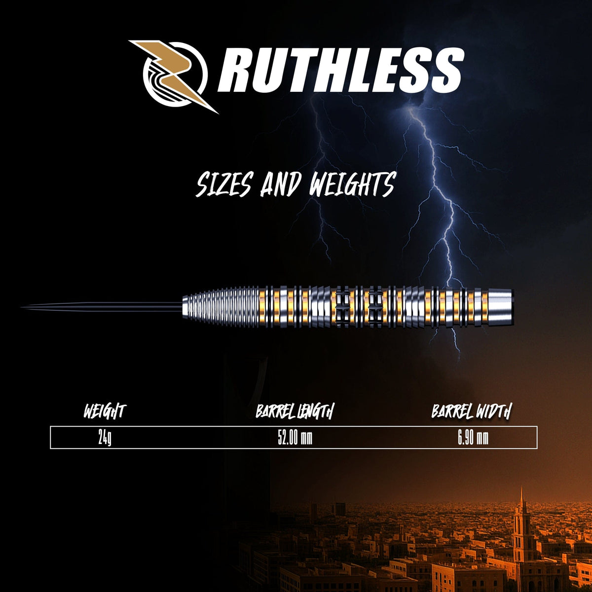 Ruthless Sandstorm Darts - Steel Tip - 90% Tungsten 24g
