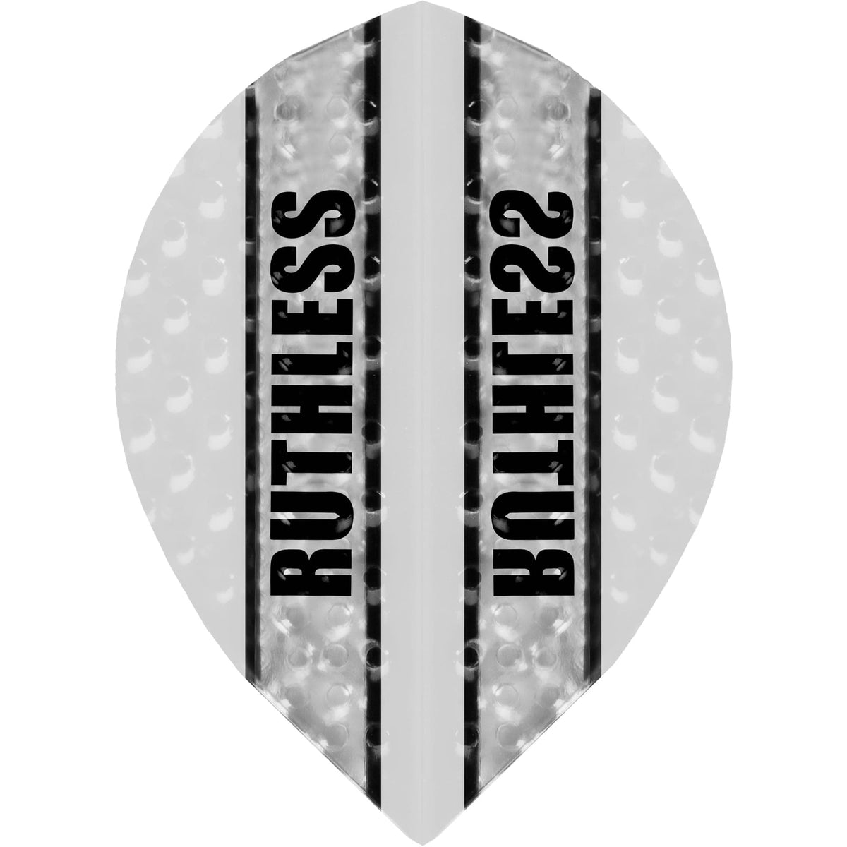 *Ruthless - Clear Panel Embossed - Dart Flights - 100 Micron - Pear White