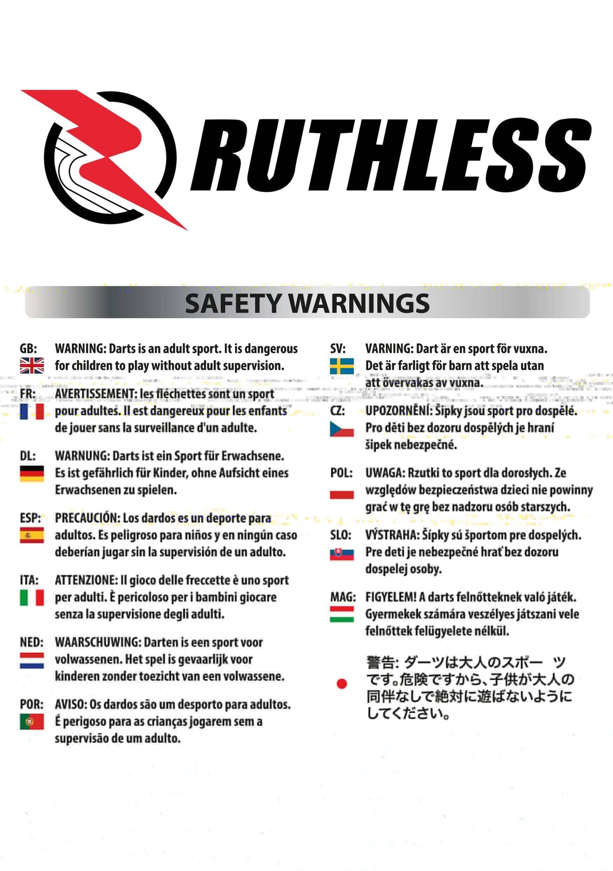 *Ruthless Mouse Mat - Throwline Oche Design - 18cm x 22cm - Black and Red