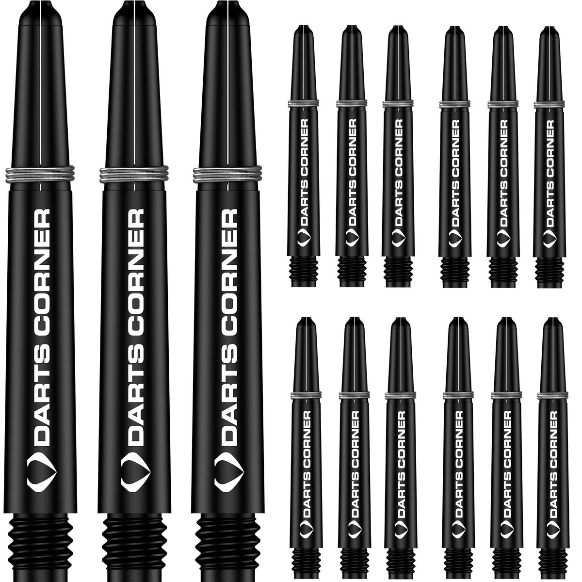 Darts Corner Nylon Dart Shafts - VALUE PACK - 5 Sets - Black Tweenie