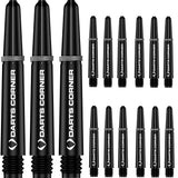 Darts Corner Nylon Dart Shafts - VALUE PACK - 5 Sets - Black Short