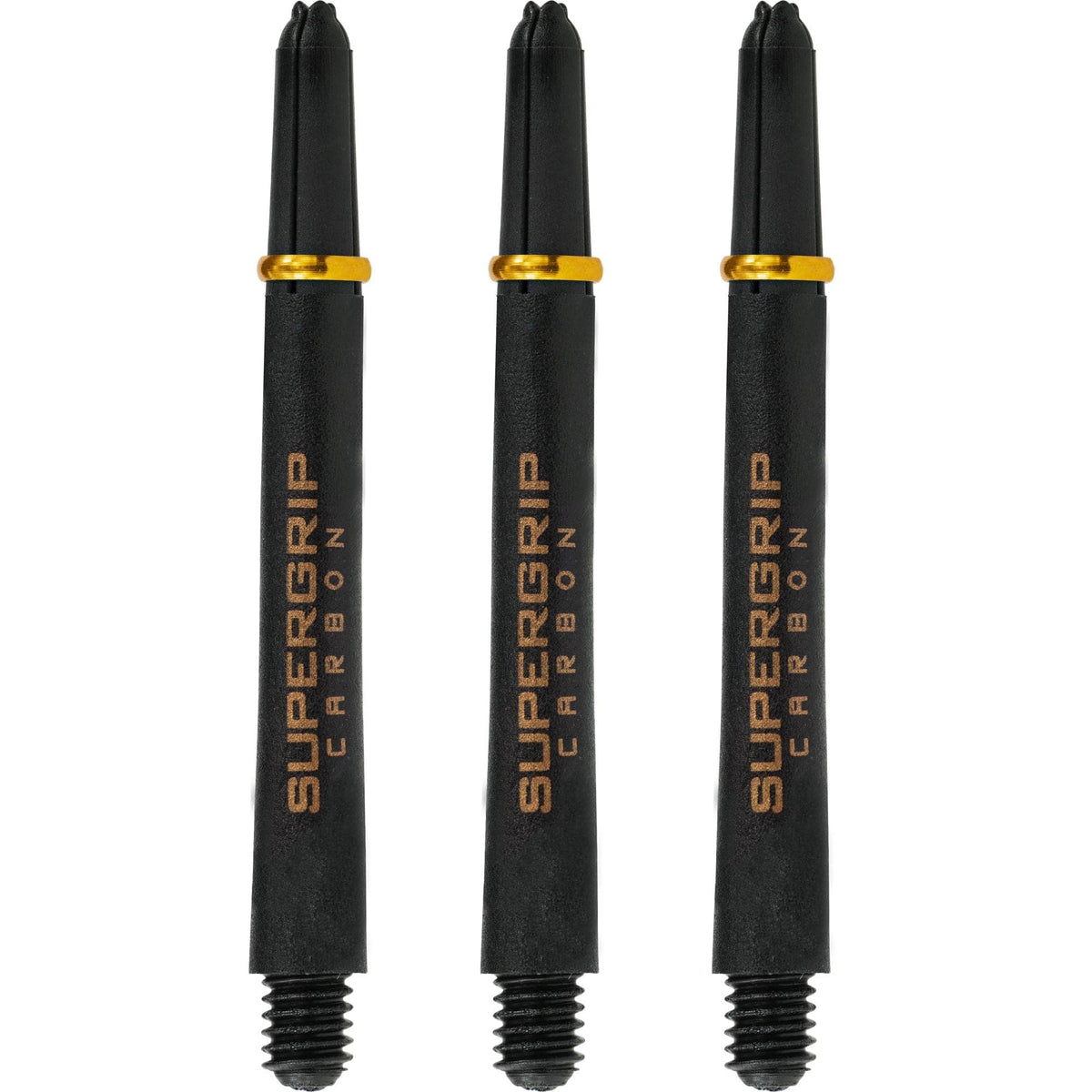 Harrows Supergrip Carbon Dart Shafts - Black & Gold Medium
