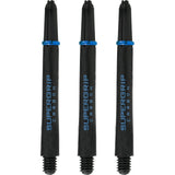 Harrows Supergrip Carbon Dart Shafts - Black & Aqua Medium