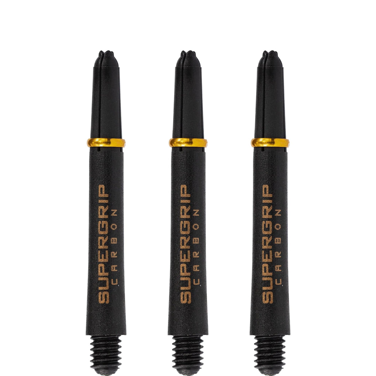 Harrows Supergrip Carbon Dart Shafts - Black & Gold Tweenie
