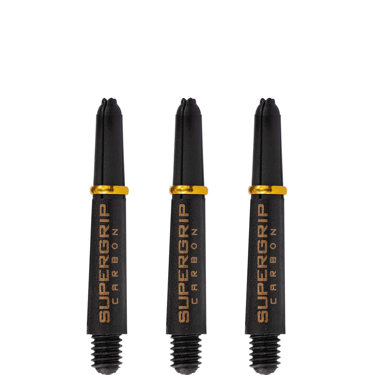 Harrows Supergrip Carbon Dart Shafts - Black & Gold Short