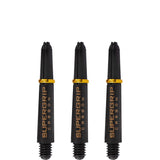 Harrows Supergrip Carbon Dart Shafts - Black & Gold Short
