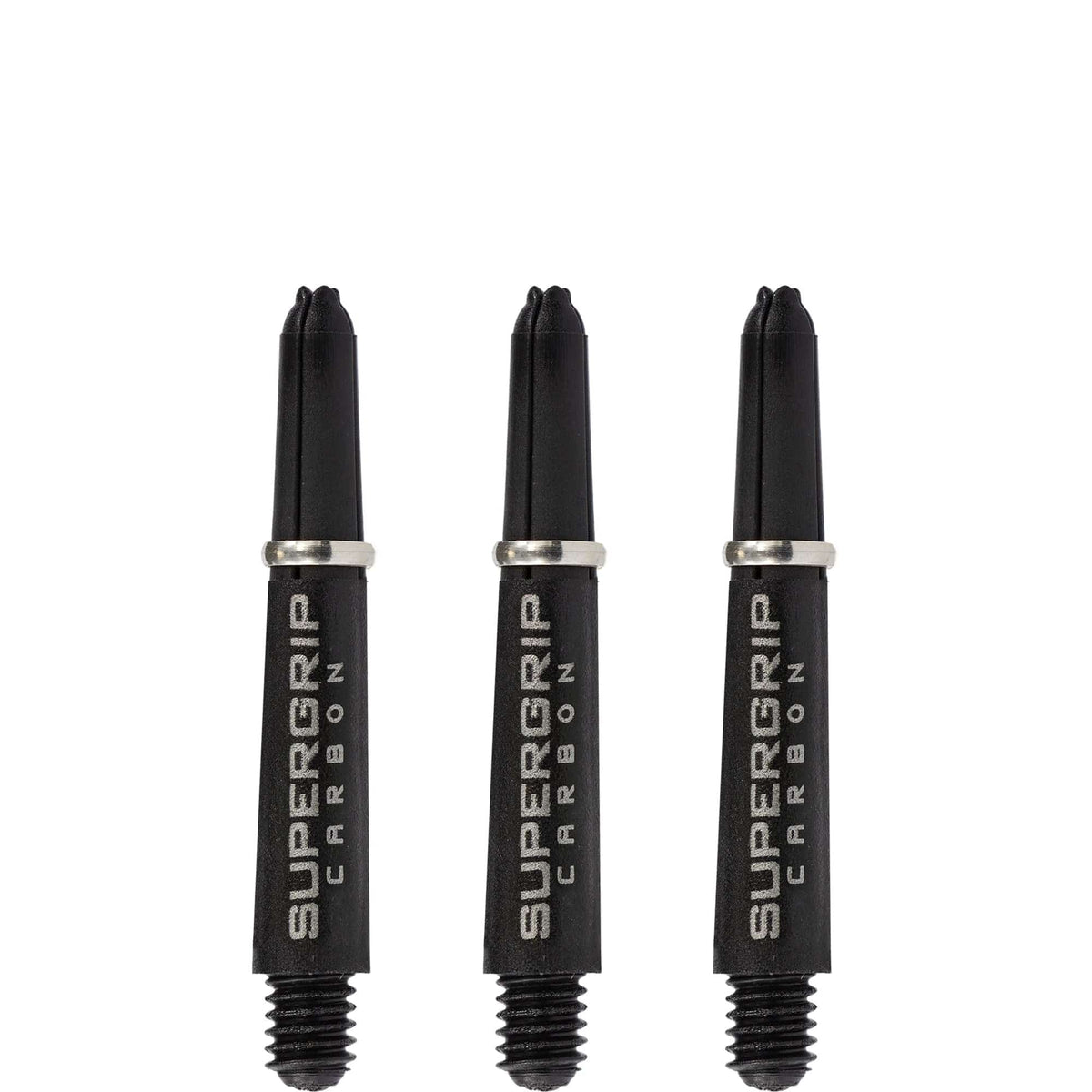 Harrows Supergrip Carbon Dart Shafts - Black & Silver Short