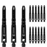 Cuesoul - Aluminium Dart Shafts - Diamond - Value Pack - 4 sets - Black