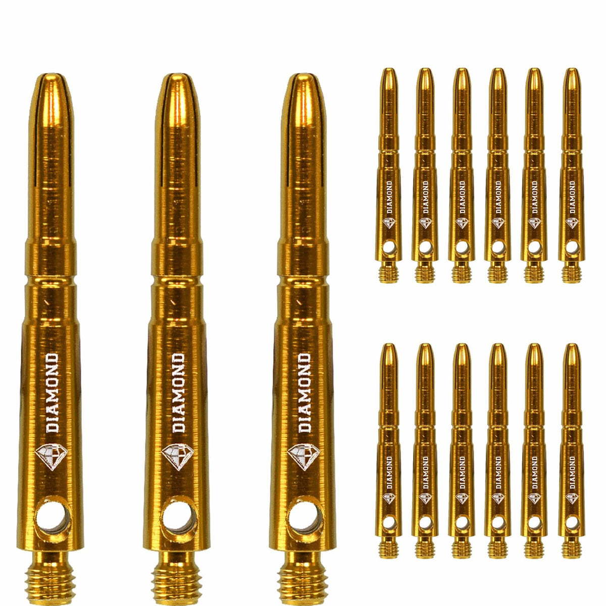 Cuesoul - Aluminium Dart Shafts - Diamond - Value Pack - 4 sets - Gold