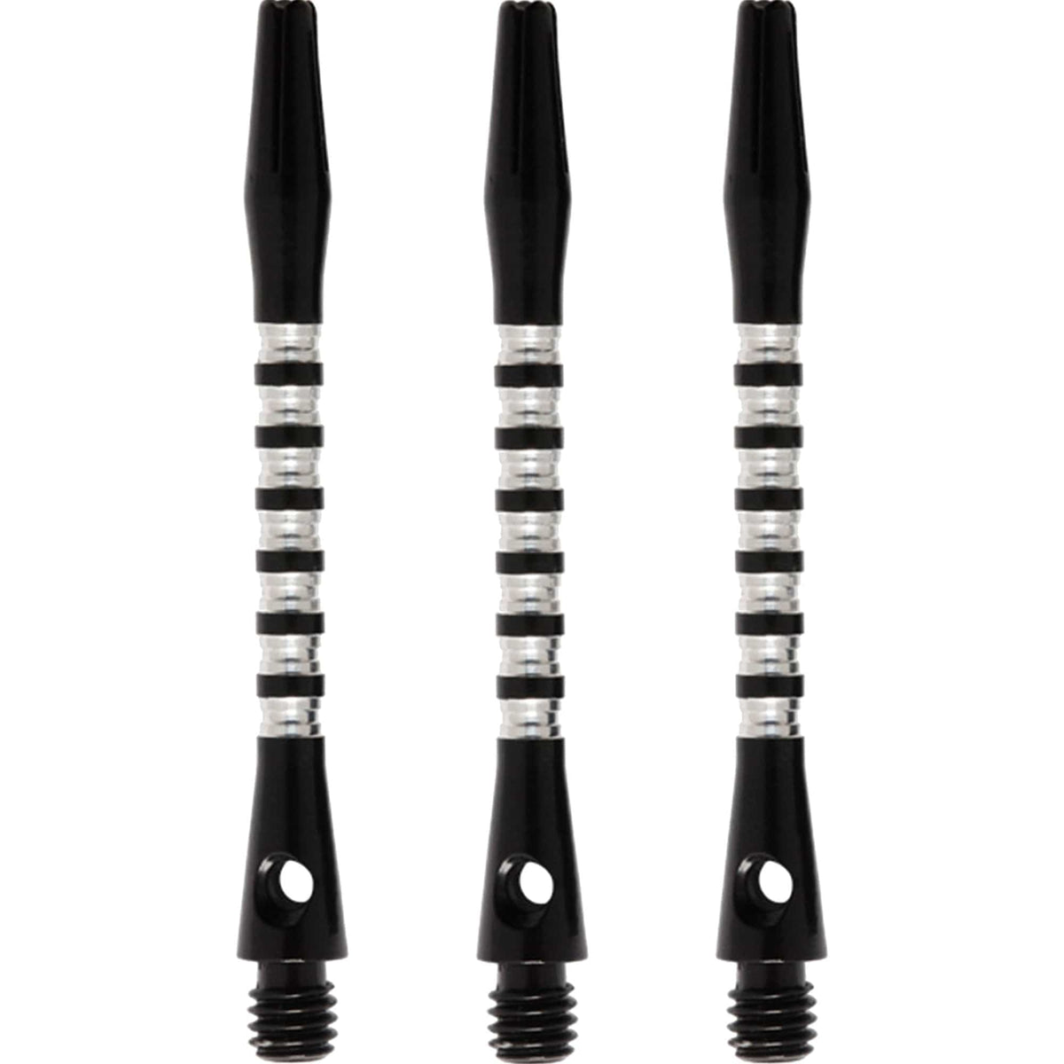 *Shot Pyramid Dart Shafts - Aluminium Anodised - Black Medium