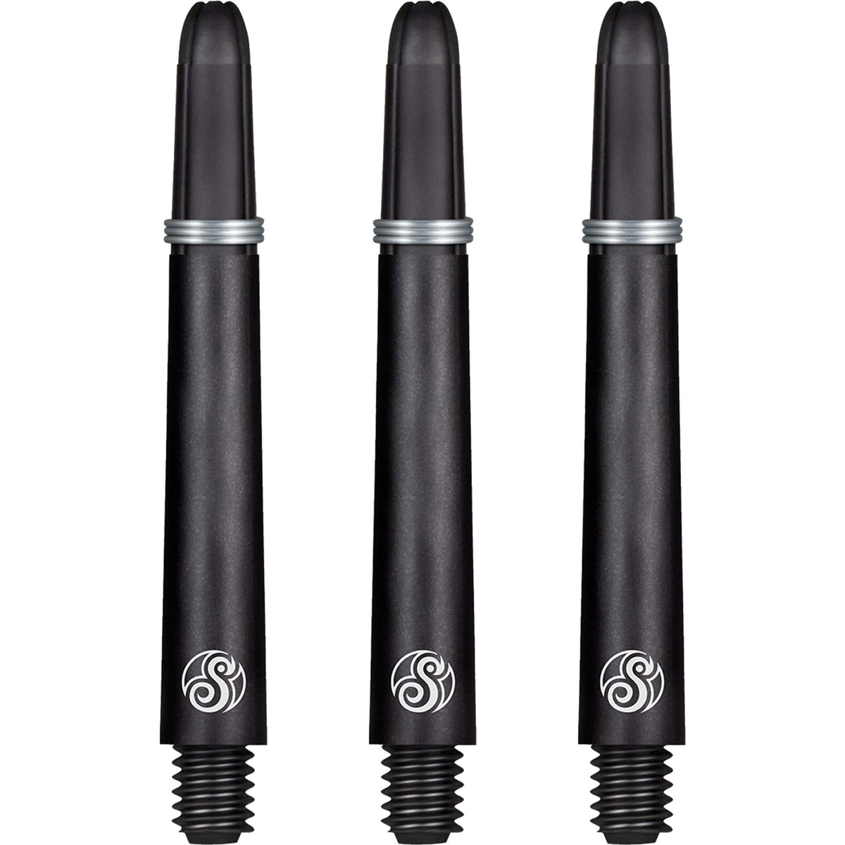 Shot Koi Carbon Dart Shafts - with Springs - Plain Black Medium