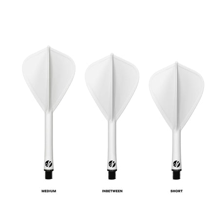Shot Flight Deck - One Piece Dart Flight and Shaft System - Kite - White