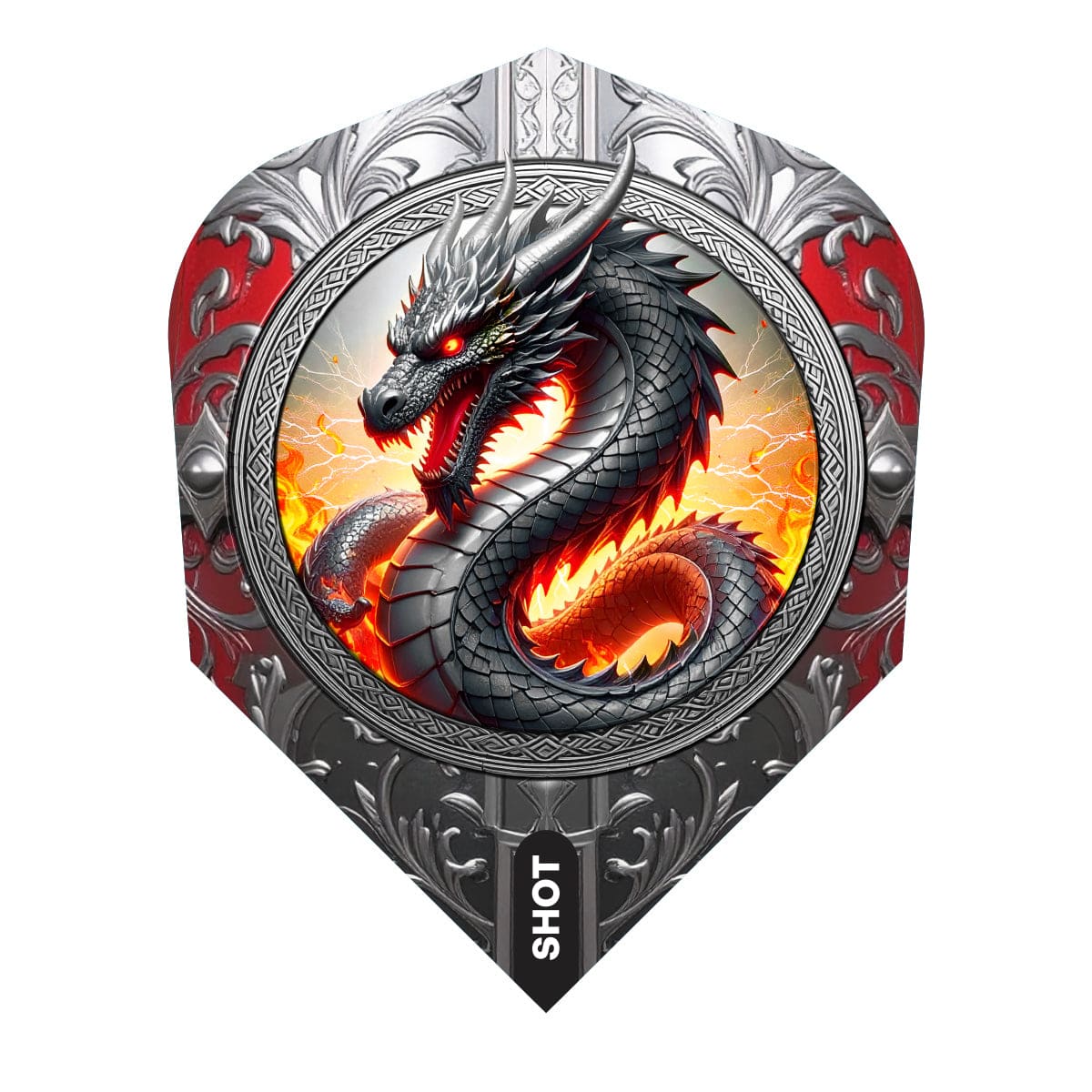 Shot Future Knights Dart Flights - 100 Micron - Standard No6 - The Dragon