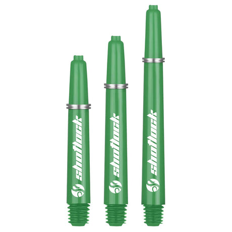Shot Lock Dart Shafts - Durable Nylon Stems - with Shot Lock Rings - Green