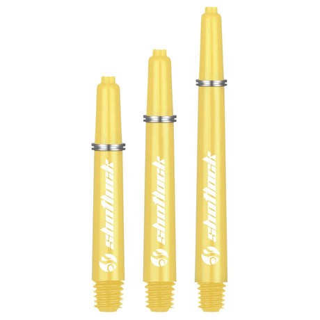 Shot Lock Dart Shafts - Durable Nylon Stems - with Shot Lock Rings - Yellow