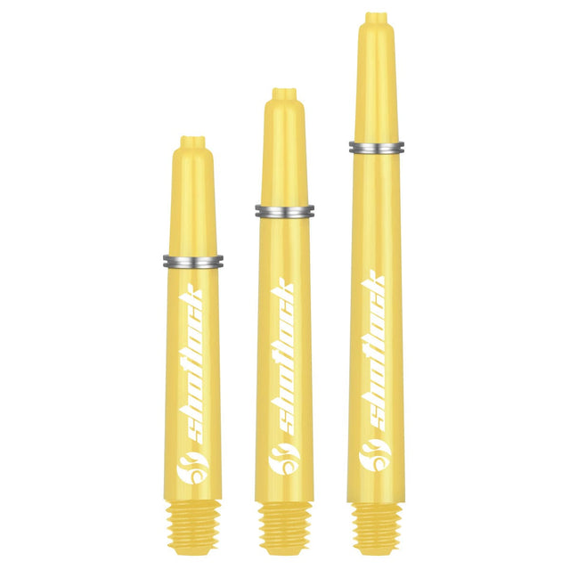 Shot Lock Dart Shafts - Durable Nylon Stems - with Shot Lock Rings - Yellow