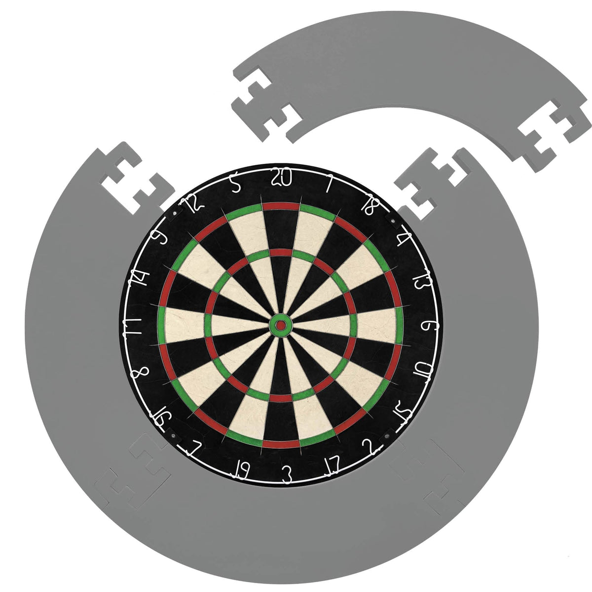 Designa Dartboard Surround - Jigsaw - Lightweight - Plain Grey