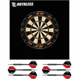 Ruthless Home Darts Centre - Square Jigsaw Surround & Hotshot Dartboard - 2 sets of darts