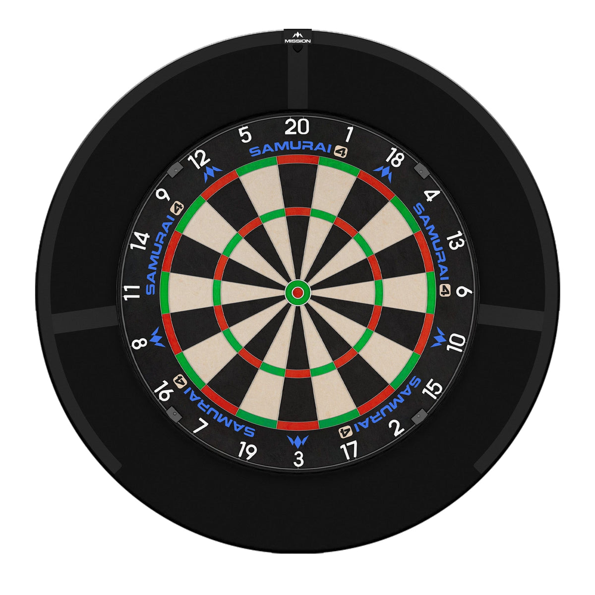 Mission Samurai 4 Dartboard Set - Dart Board, Surround & Torus 270 Light Samurai 4 White