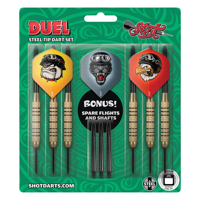 Shot Duel Brass Darts - Steel Tip - Twin Pack - 18g 18g