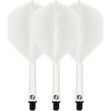 Shot Flight Deck - One Piece Dart Flight and Shaft System - White