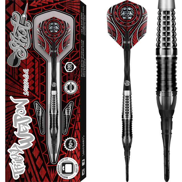 Shot Tribal Weapon Darts - Soft Tip Tungsten - Savage 18g