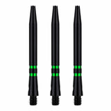 One80 TC Alu Dart Shafts - Regrooved Stems - Black & Green