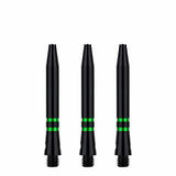 One80 TC Alu Dart Shafts - Regrooved Stems - Black & Green