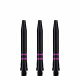 One80 TC Alu Dart Shafts - Regrooved Stems - Black & Purple