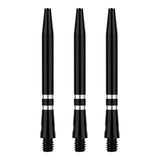 One80 TC Alu Dart Shafts - Regrooved Stems - Black & Silver