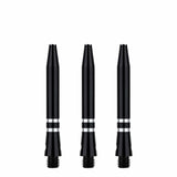 One80 TC Alu Dart Shafts - Regrooved Stems - Black & Silver