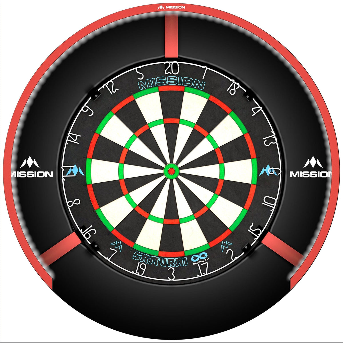 Mission Torus 270 Dartboard Lighting - Bright White Light Red