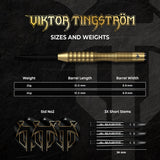 Mission Viktor Tingstrom Darts - Steel Tip - 90% Tungsten - Gold