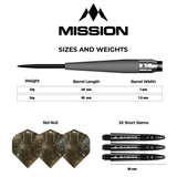 Mission Saturn Darts - Steel Tip - 90% Tungsten - Titan