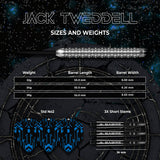 Mission Jack Tweddell Darts - Steel Tip - 95% Tungsten -  Silver