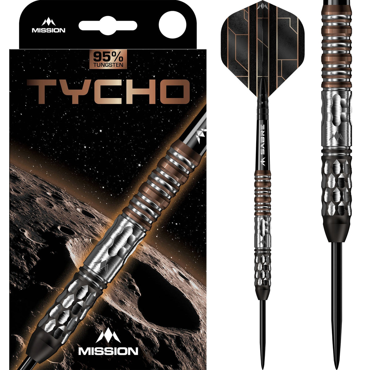 Mission Tycho Darts - Steel Tip - 90% Tungsten - Black & Bronze PVD