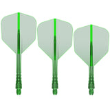 Mission Force 90 Vortex - Moulded Flight & Shaft - Standard No6 Clear Green / Short